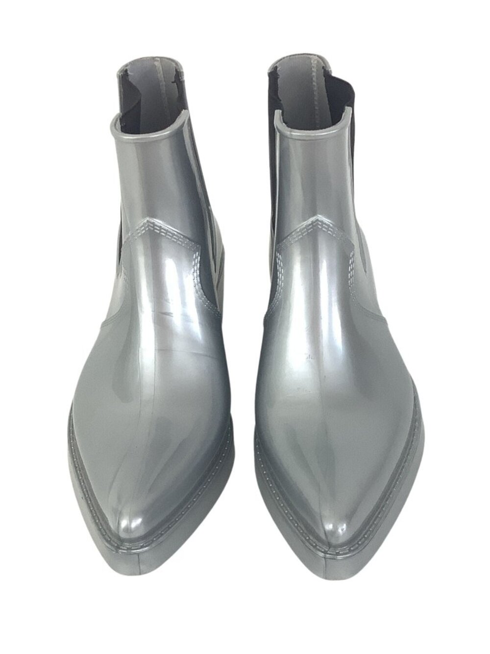 Calvin Klein Cowboy Rain Booties Women's Size 8.5 Metallic Silver
